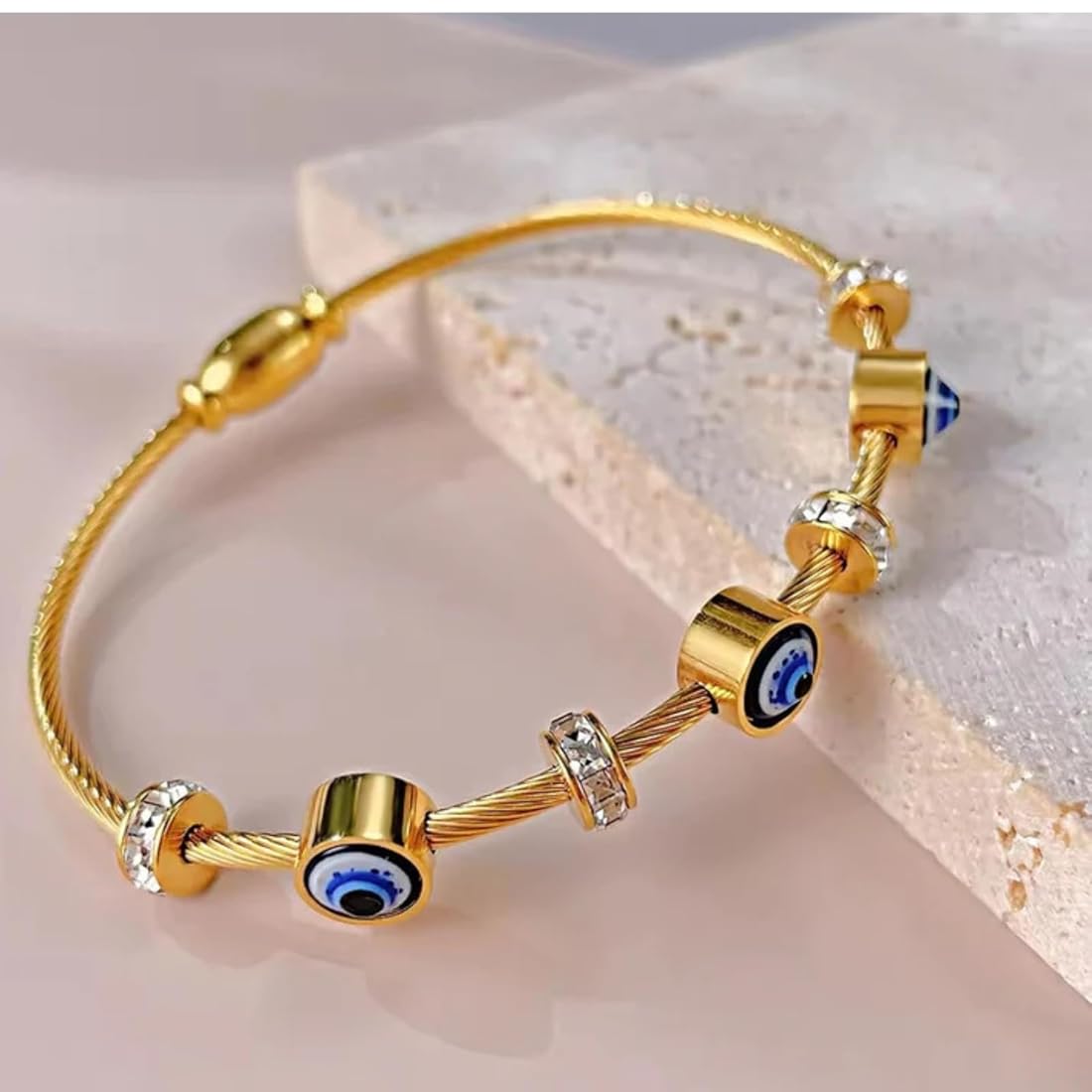 Gold Plated Evil Eye Anti-Tarnish Bracelet For Women