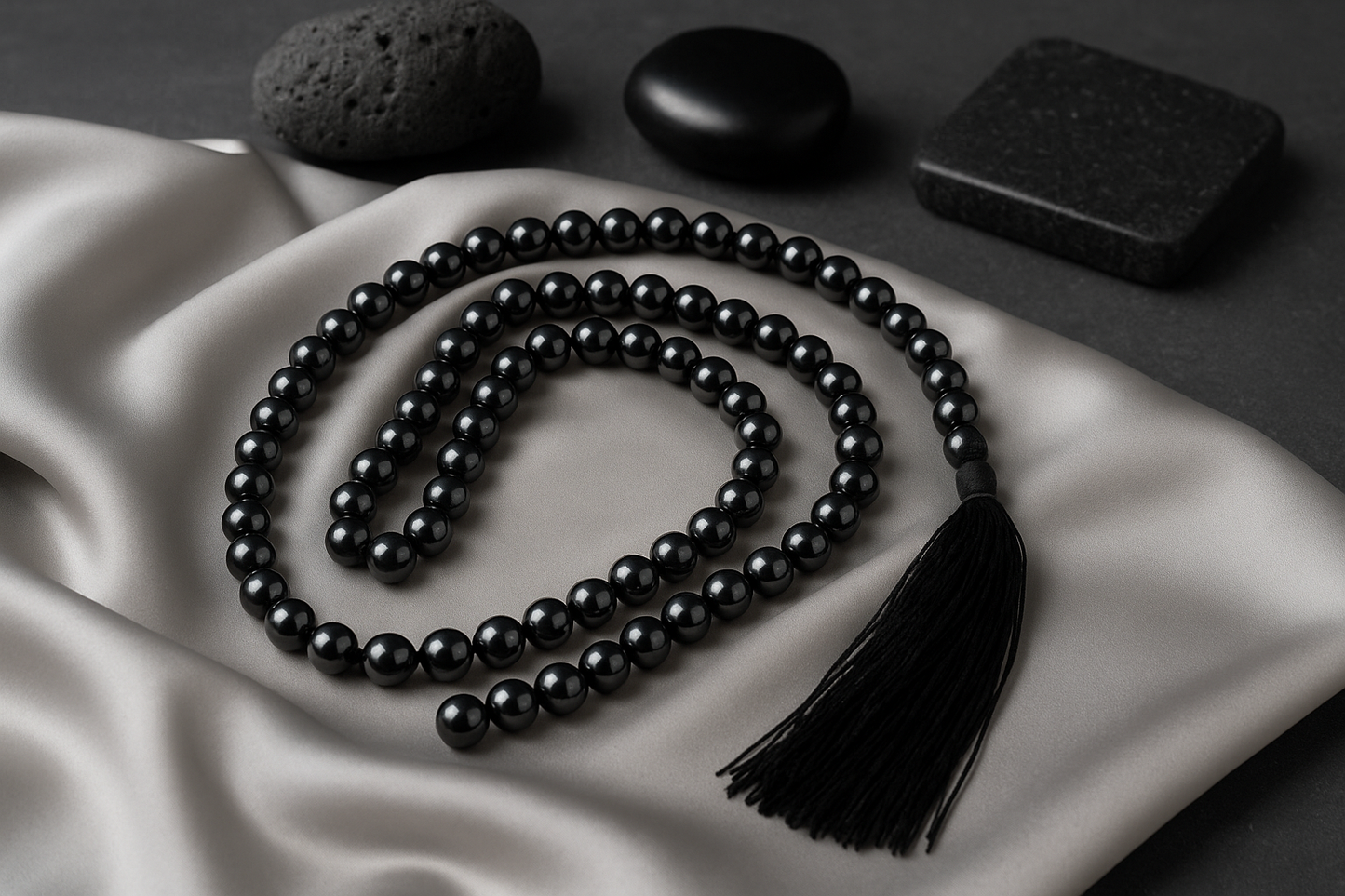 Dharatal Sutra (धरातल सूत्र) Hematite 108 bead Jaap Mala
