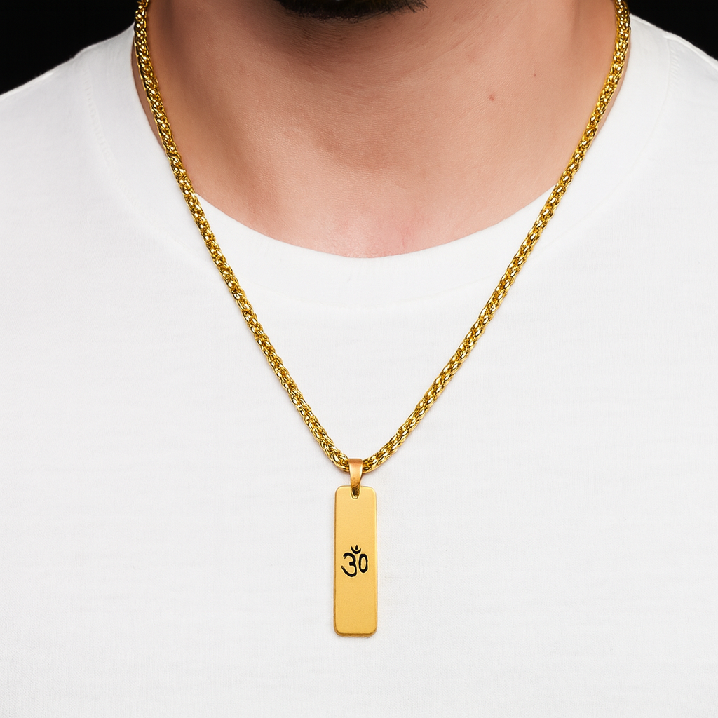 24K Gold Plated OM Pendent with chain