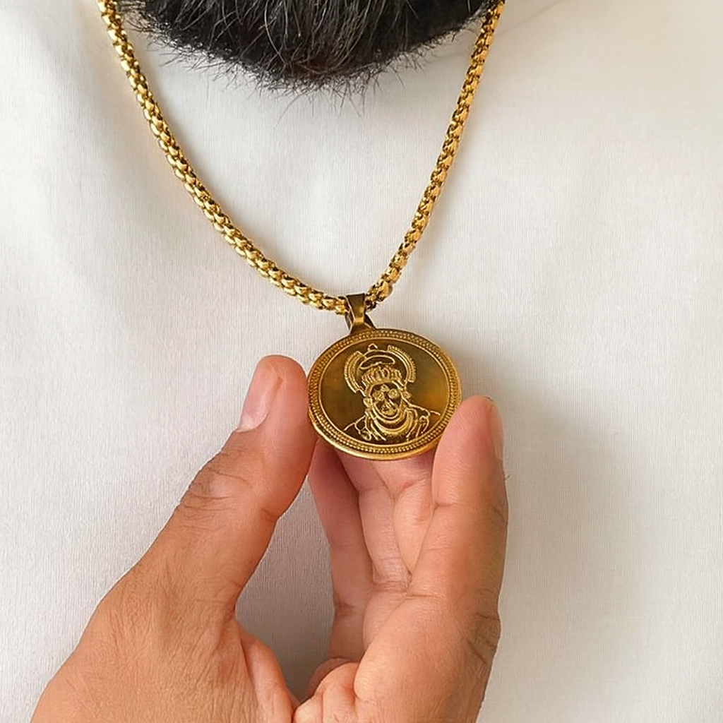 24K Gold Plated Hanuman Ji Pendent with chain