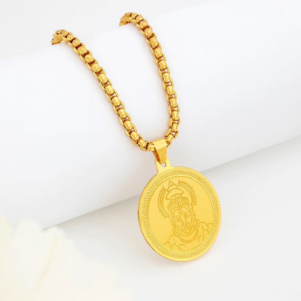 24K Gold Plated Hanuman Ji Pendent with chain