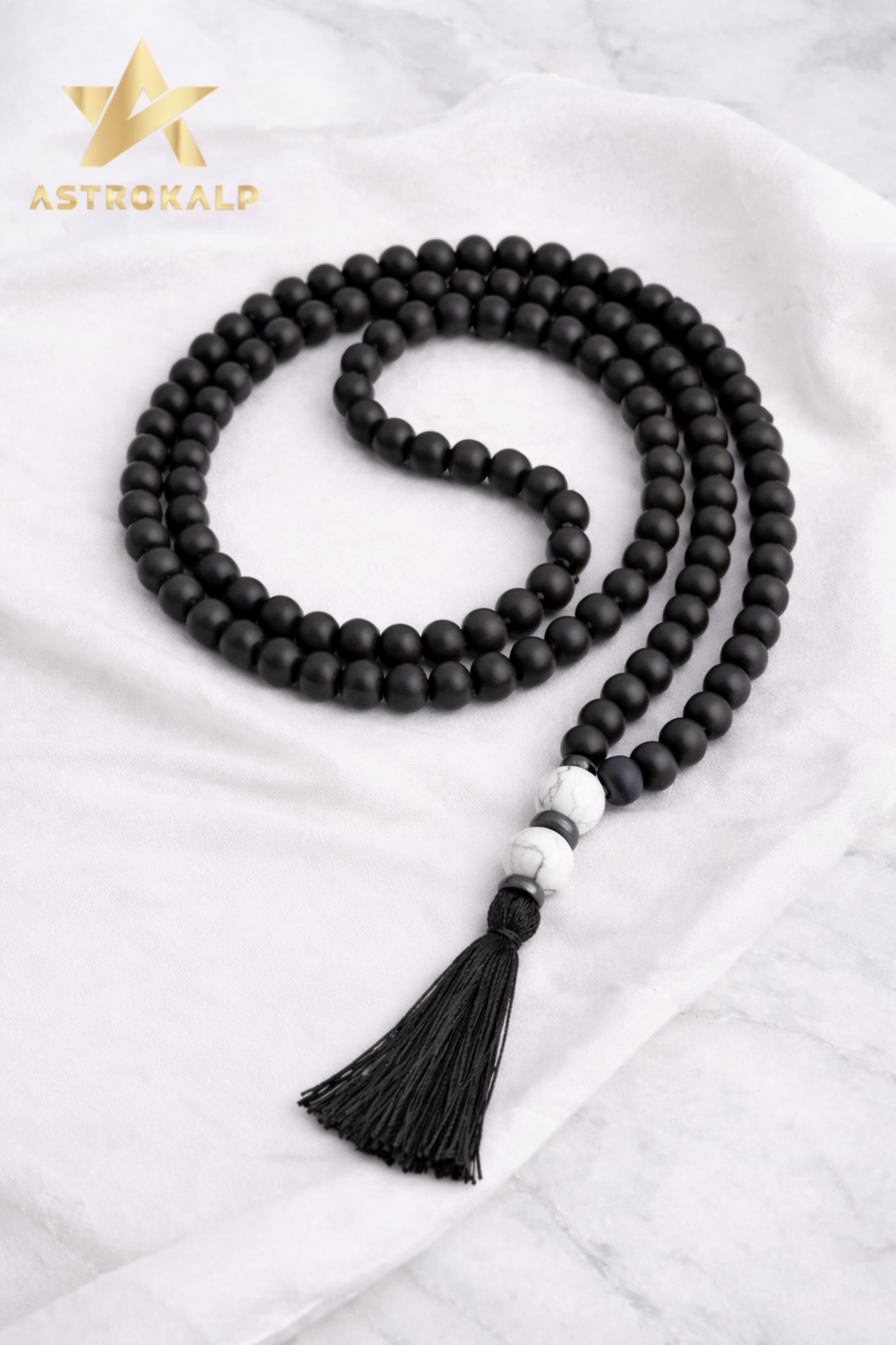 Karungli Jaap Mala 108 bead with Hawlite Pendent