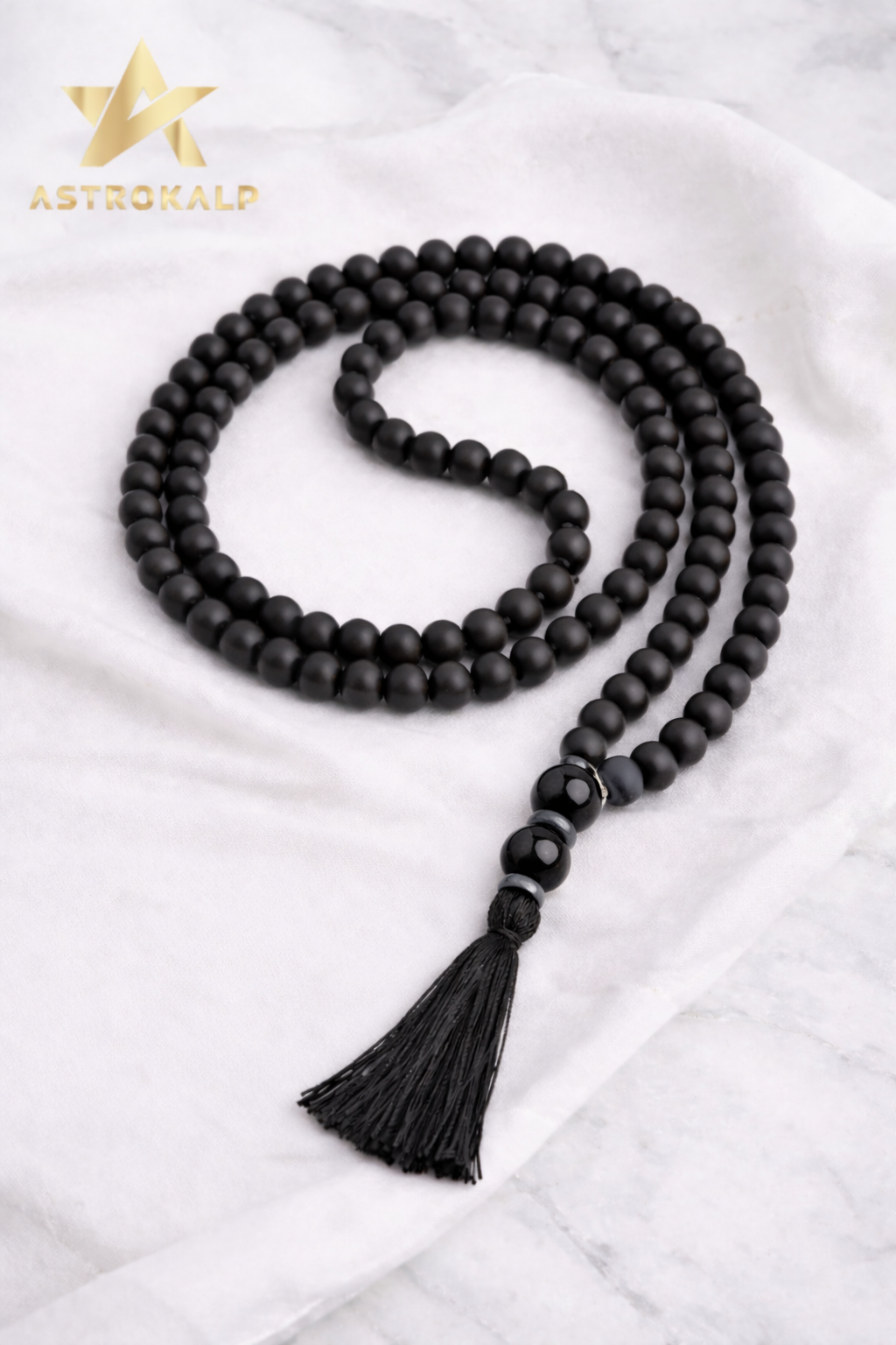 Karungli Jaap Mala 108 bead with Black Obsidian Pendent