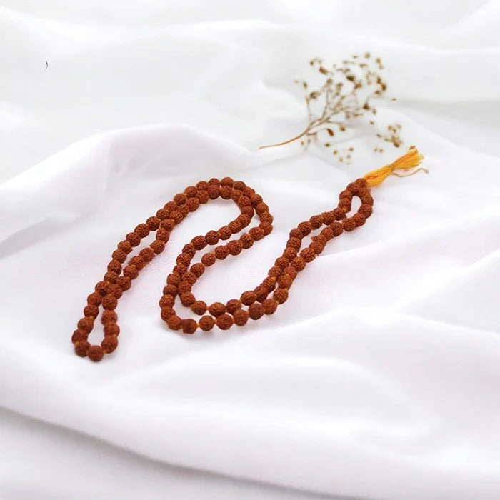 Original 5 Mukhi 108 Beads Nepali BROWN Rudraksha Mala 6MM