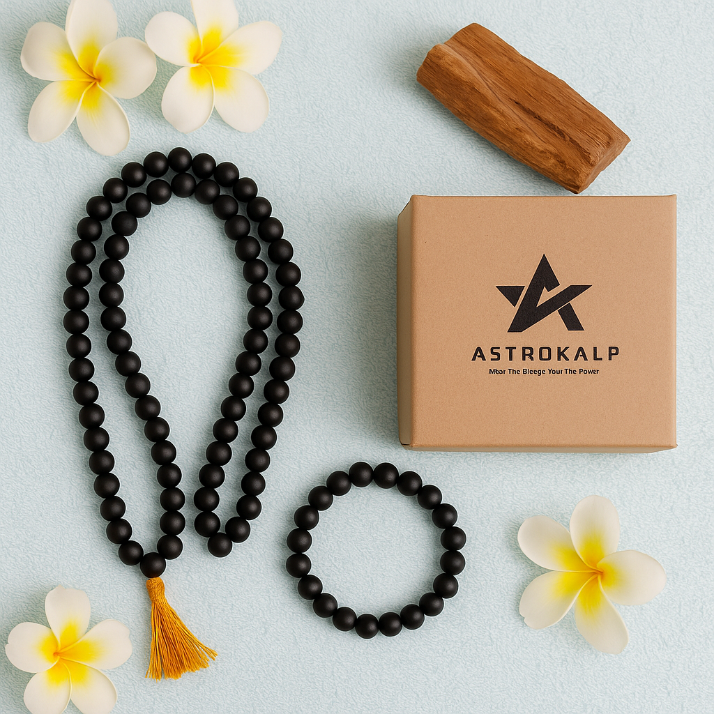 Original Consecrated 108 Beads Karungali Mala & Bracelet