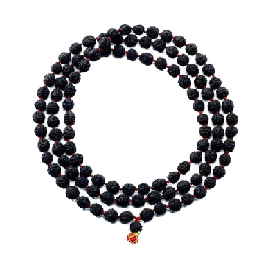 Original 5 Mukhi 108 Beads Nepali BLACK Rudraksha Mala 8MM
