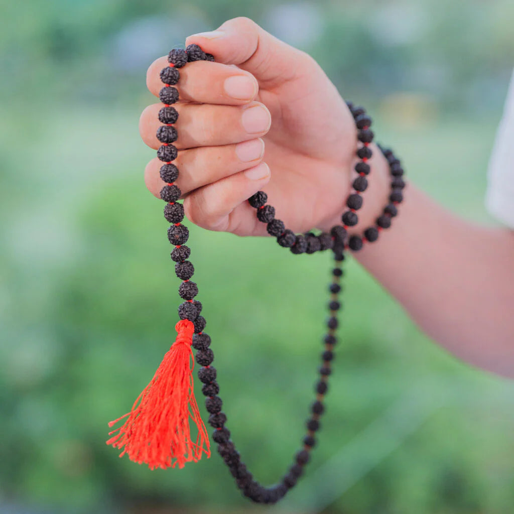 Original 5 Mukhi 108 Beads Nepali BLACK Rudraksha Mala 6MM