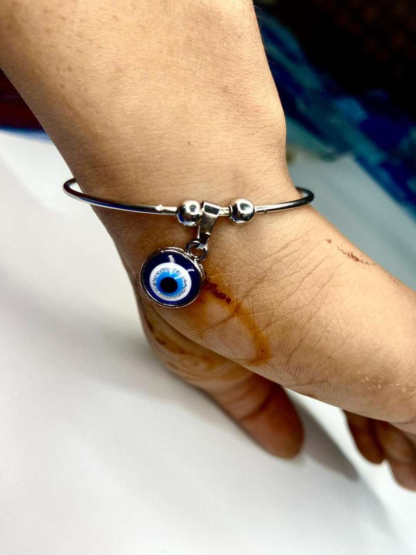 Silver Plated Evil Eye Bracelet Unisex