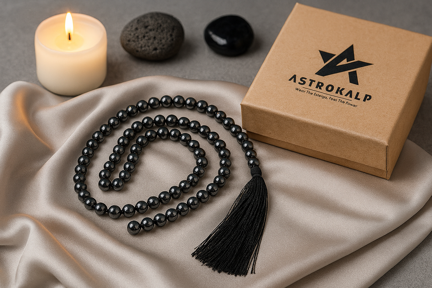 Dharatal Sutra (धरातल सूत्र) Hematite 108 bead Jaap Mala