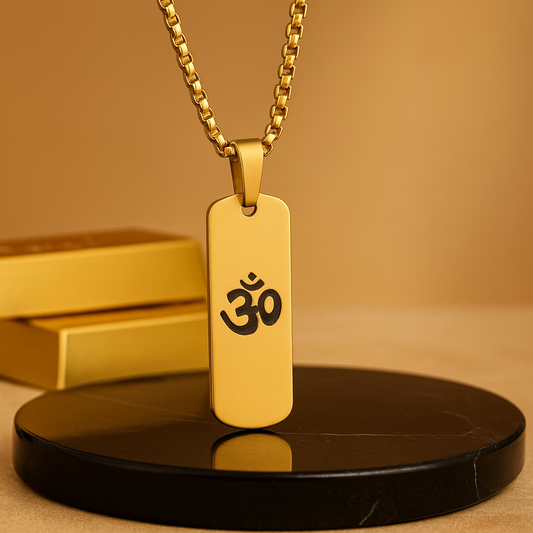 24K Gold Plated OM Pendent with chain