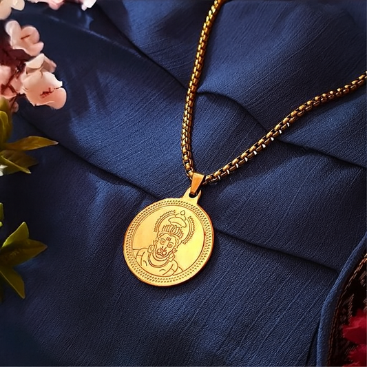 24K Gold Plated Hanuman Ji Pendent with chain