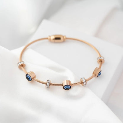 Gold Plated Evil Eye Anti-Tarnish Bracelet For Women