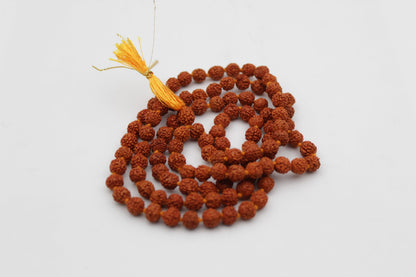 Original 5 Mukhi 108 Beads Nepali BROWN Rudraksha Mala 6MM