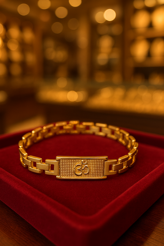 Gold Plated Sacred Grid Om Bracelet (Women)
