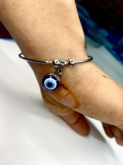 Silver Plated Evil Eye Bracelet Unisex