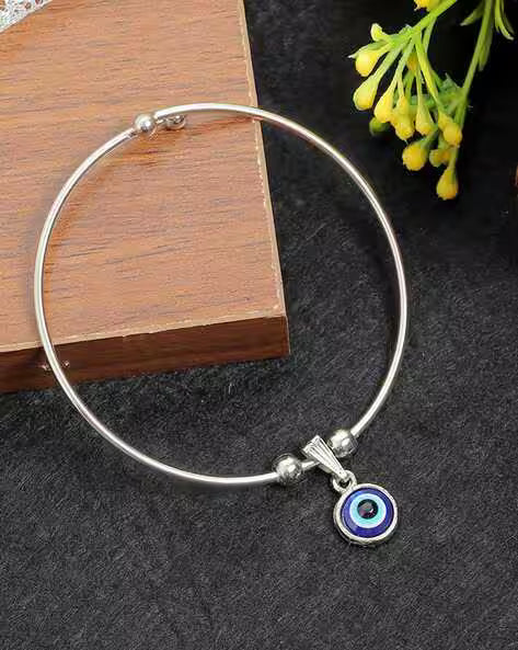 Silver Plated Evil Eye Bracelet Unisex